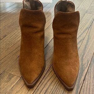 Vince Camuto Chestnut Suede Ankle Booties